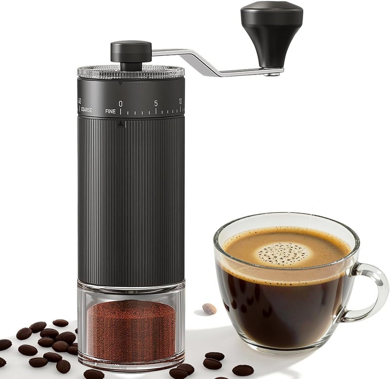 EZVING Mini Manual Coffee Grinder with 40 Adjustable Settings, Portable Hand Coffee Bean Mill with 30g Capacity, Conical Burr Coffee Grinder with Crank for Travel, Camping, Office, Espresso, Pour Over, etc - Image 1